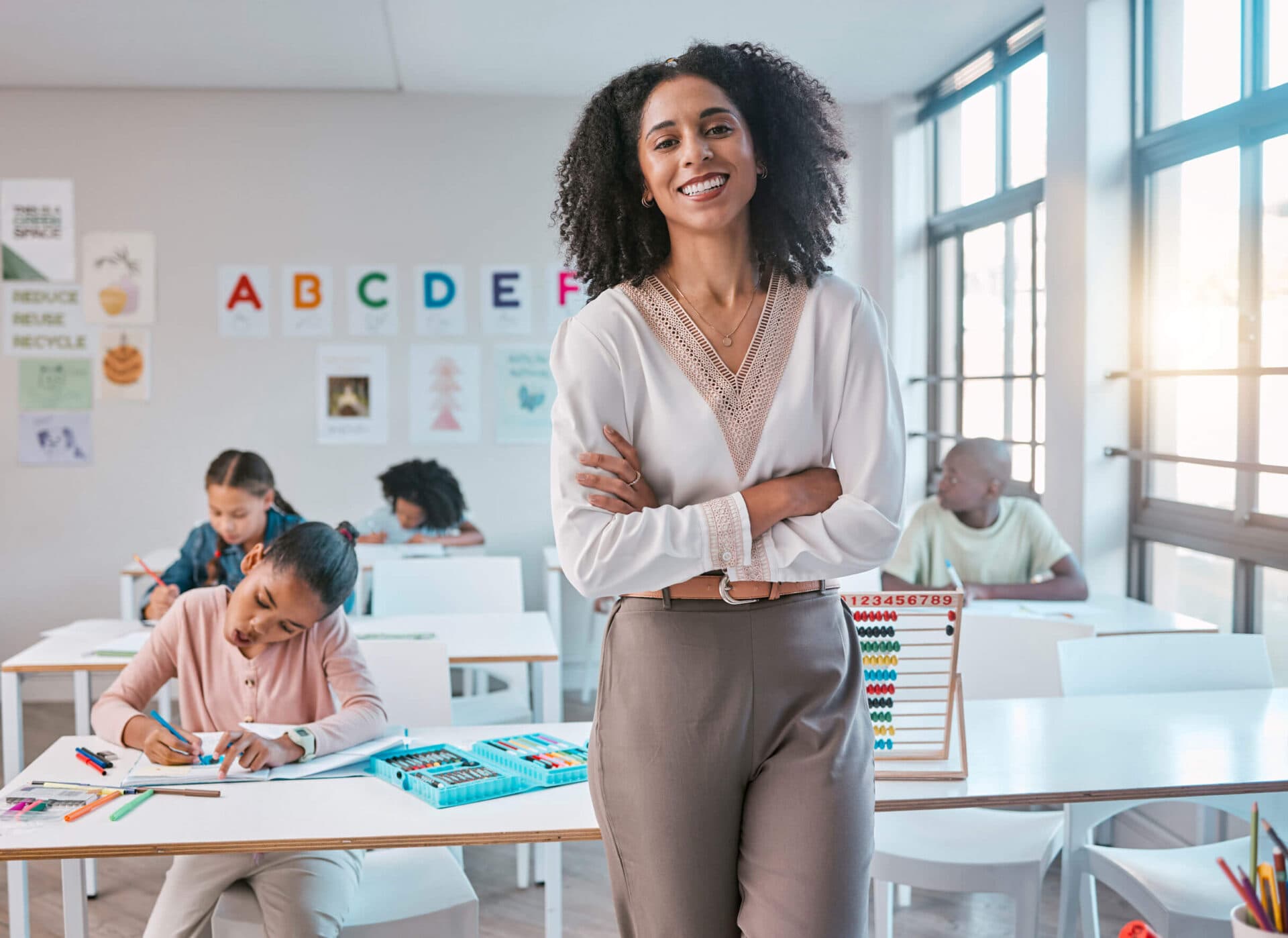 A Peyton’s Learning Place teacher standing in her classroom
